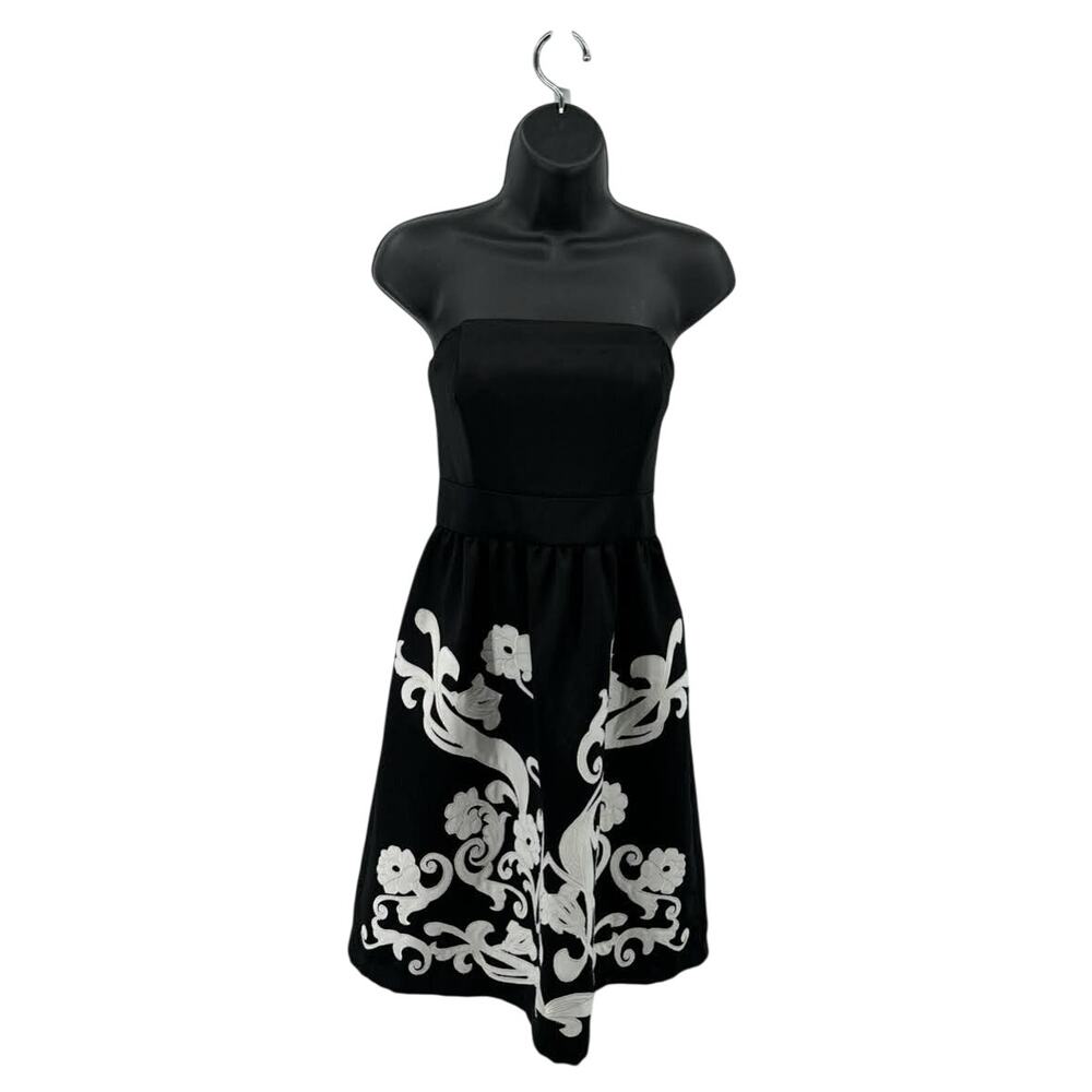 White House Black Market Strapless Fit & Flare Party Cocktail Dress WMNS 2 Black